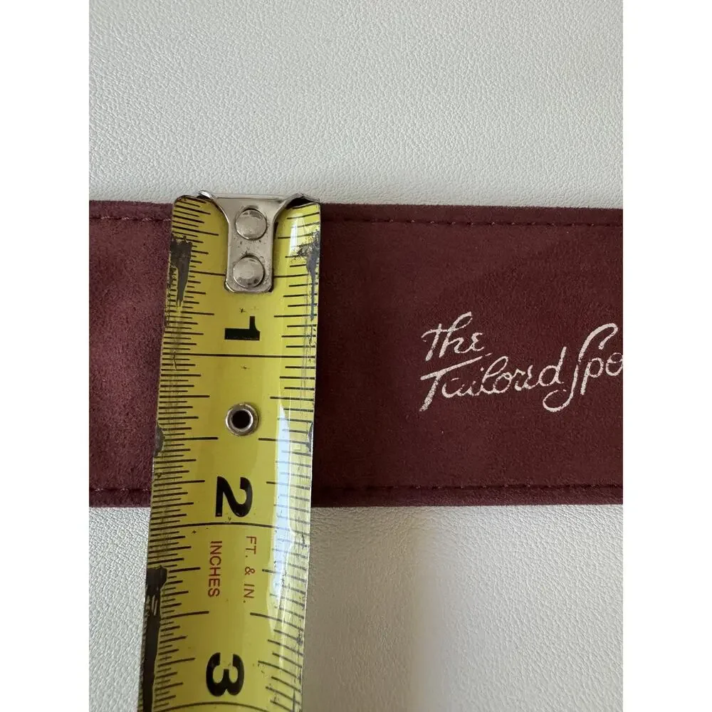 The Tailored Sportsman Belt Womens Medium Red Suede Quilted Grommet Made Italy